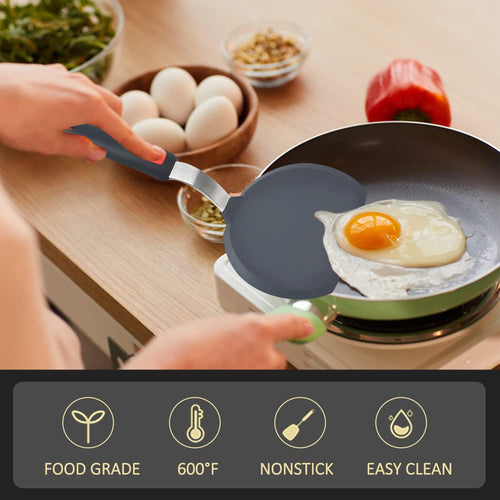 Beijiyi Silicone Spatula Turner Set of 3. 600°F Heat Resistant.