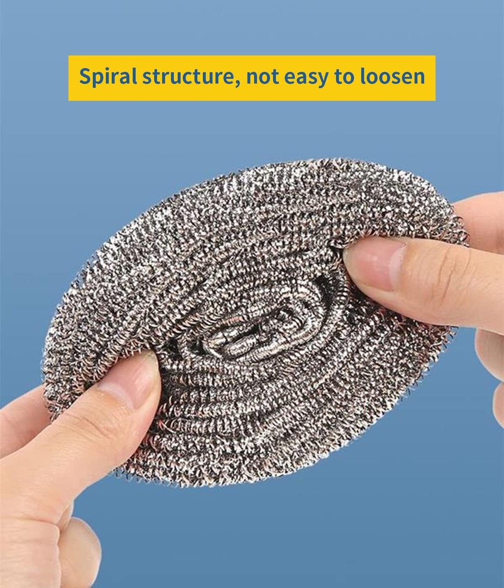 Docduet 6Pcs Steel Wool Scrubbers - Flexible Scrubber Pads for Cleaning Dishes.