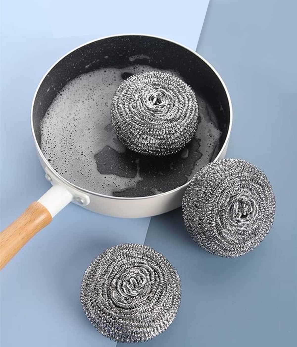Docduet 6Pcs Steel Wool Scrubbers - Flexible Scrubber Pads for Cleaning Dishes.