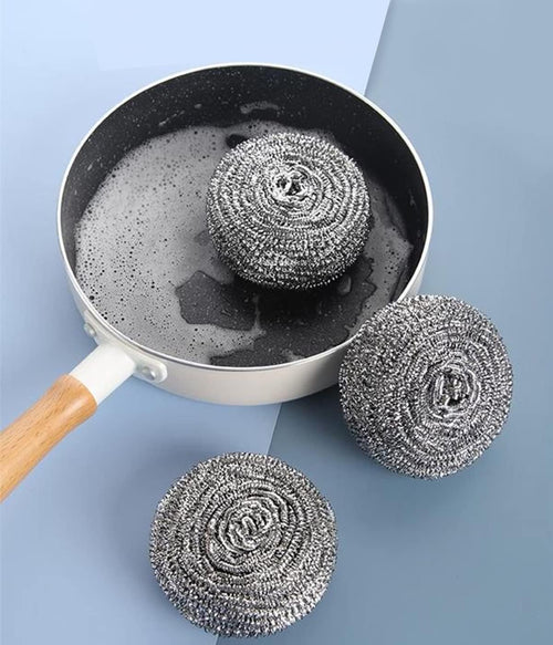 Docduet 6Pcs Steel Wool Scrubbers - Flexible Scrubber Pads for Cleaning Dishes.