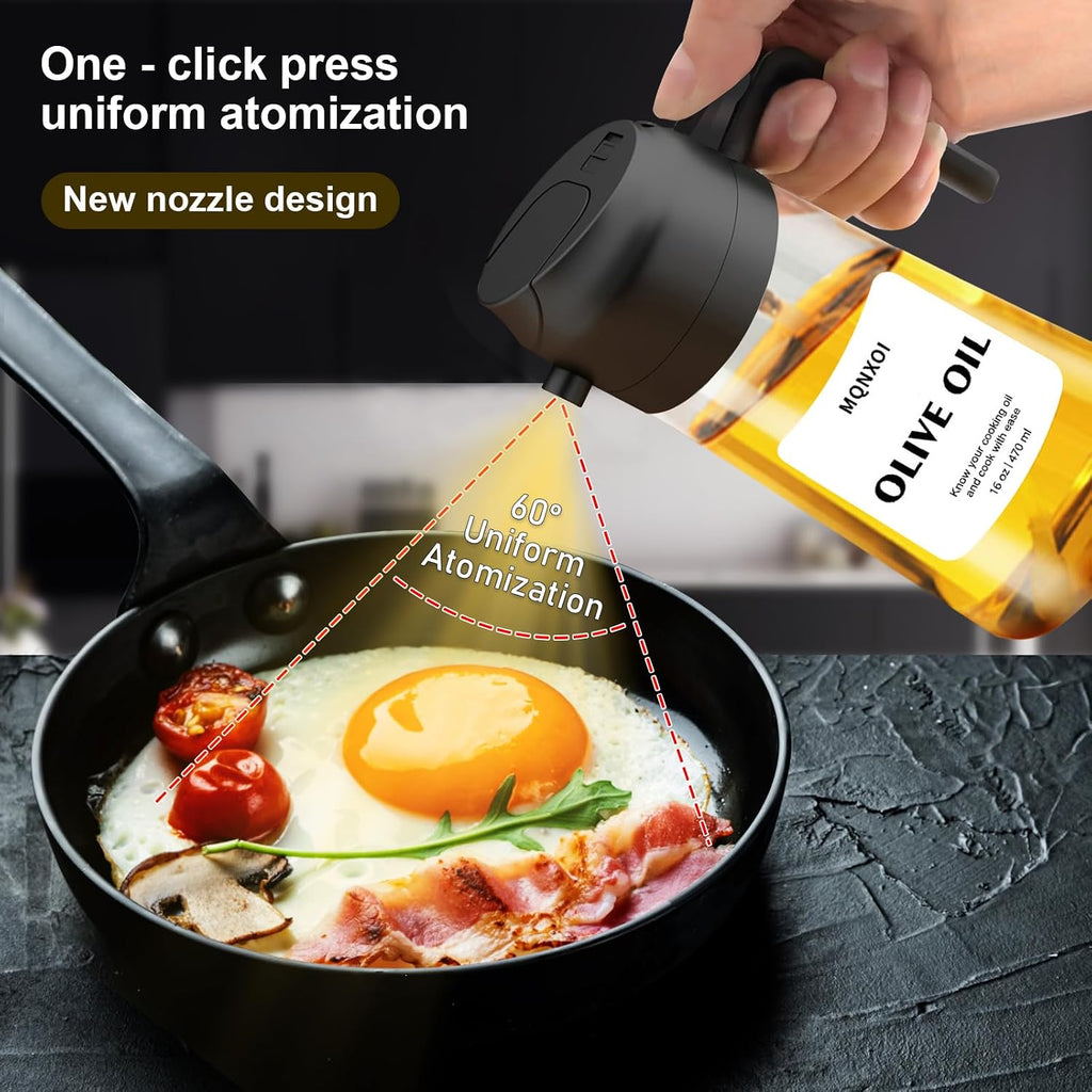 2 in 1 Glass Oil Sprayer & Dispenser.16oz/470ml Olive Cooking.