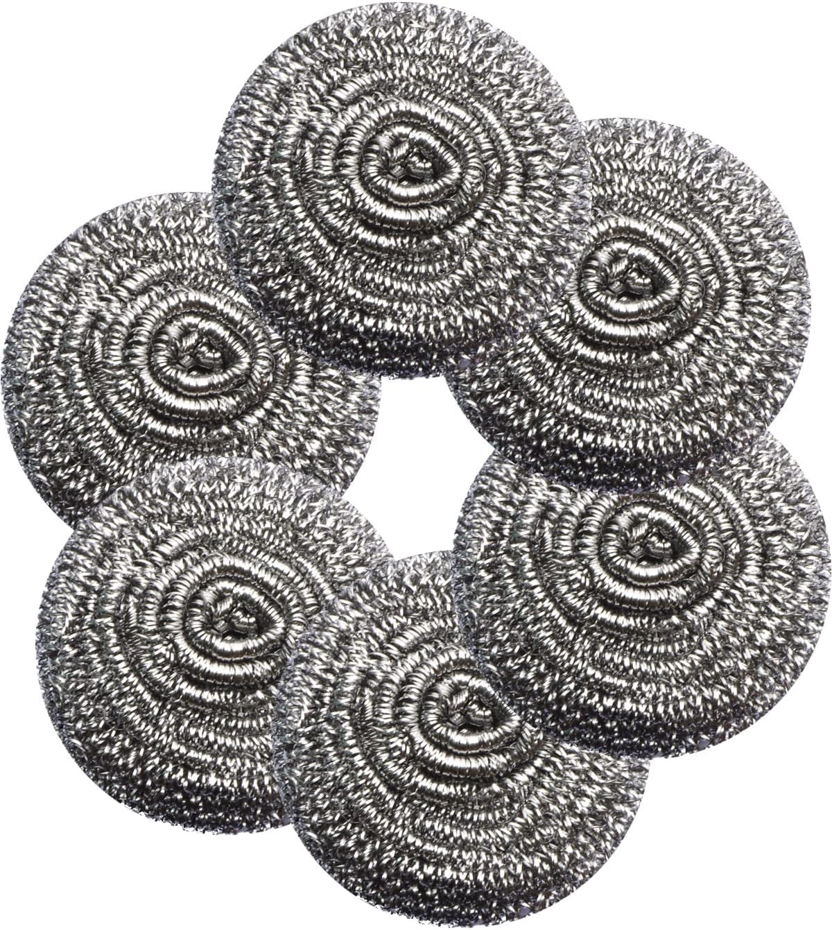 Docduet 6Pcs Steel Wool Scrubbers - Flexible Scrubber Pads for Cleaning Dishes.